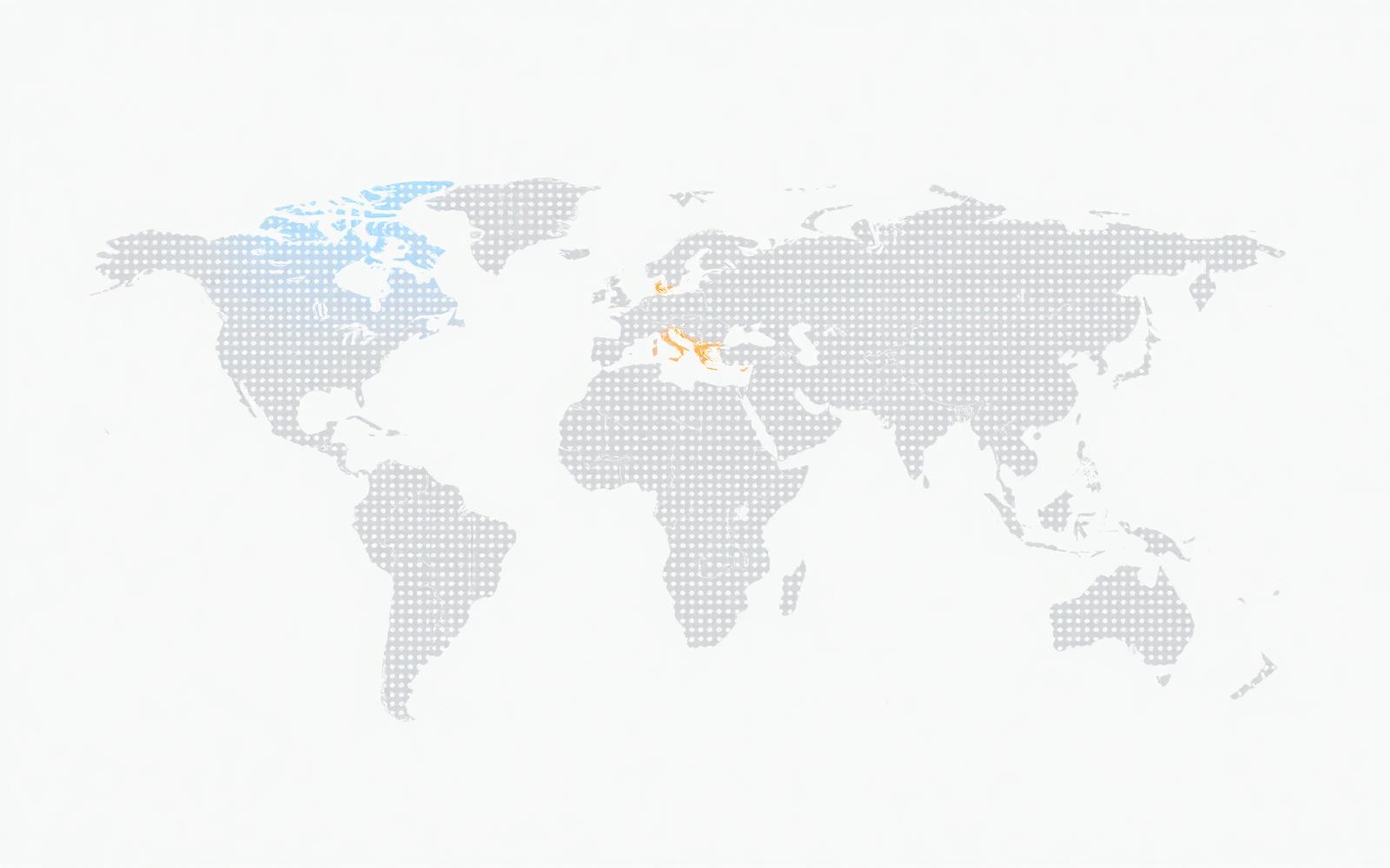 Dotted world map with connection arcs radiating from the UAE